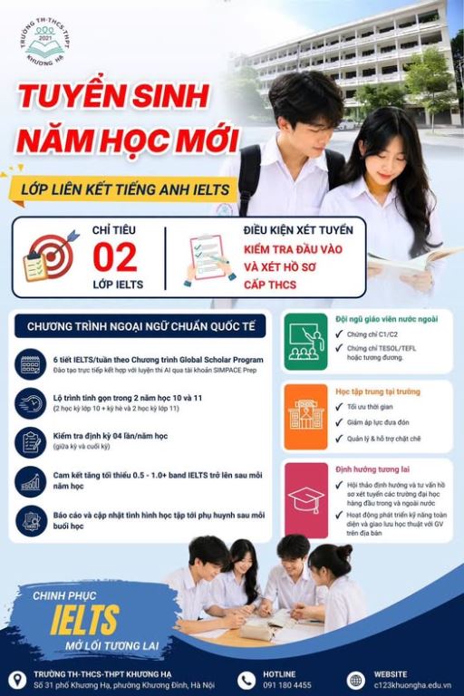 📣📣 TUYỂN SINH LỚP LIÊN KẾT TIẾNG ANH IELTS NĂM HỌC 2026–2027 📣📣 🌍 CHINH PHỤC IELTS – MỞ LỐI TƯƠNG LAI