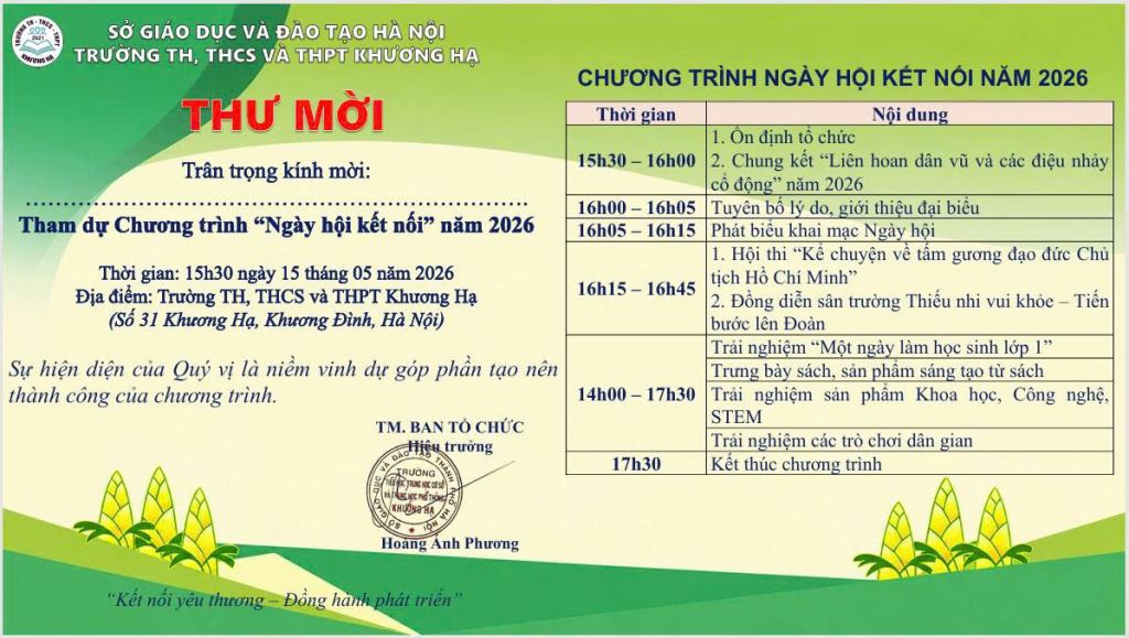 THƯ MỜI THAM DỰ CHƯƠNG TRÌNH 