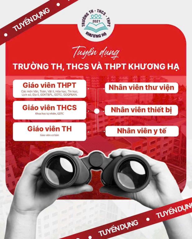 🔔 THÔNG BÁO TUYỂN DỤNG CÁN BỘ GIÁO VIÊN & NHÂN VIÊN NĂM 2026 TRƯỜNG TH, THCS VÀ THPT KHƯƠNG HẠ