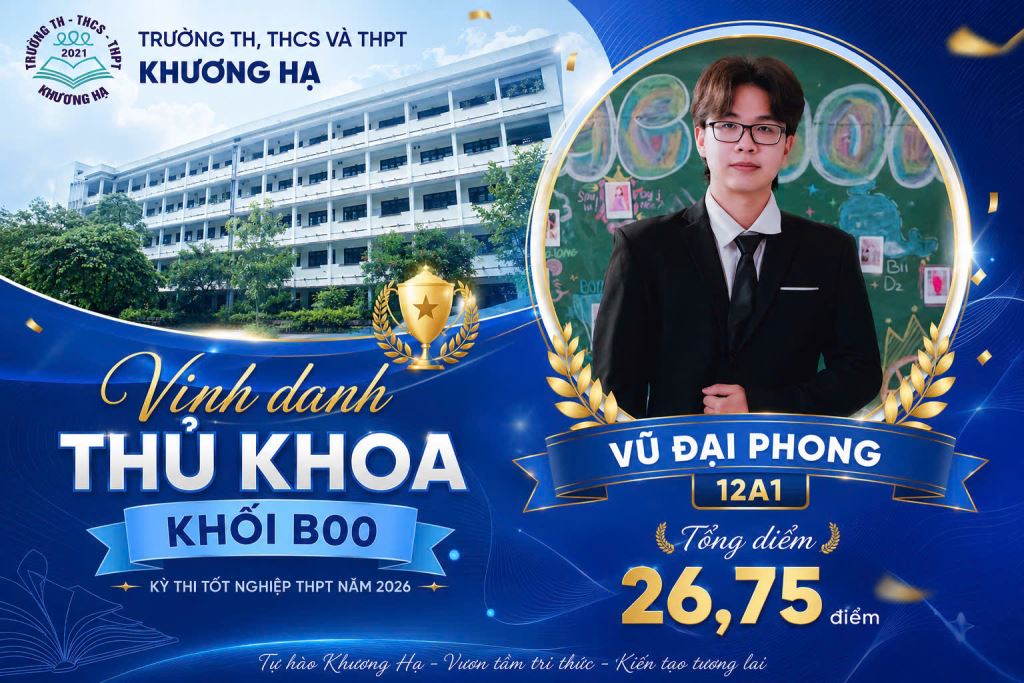 🏆 VINH DANH CÁC THỦ KHOA KHỐI XÉT TUYỂN ĐẠI HỌC KỲ THI TỐT NGHIỆP THPT 2026